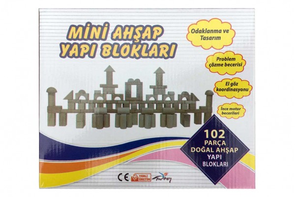 Mini Ahşap Yapı Blokları 102 Parça