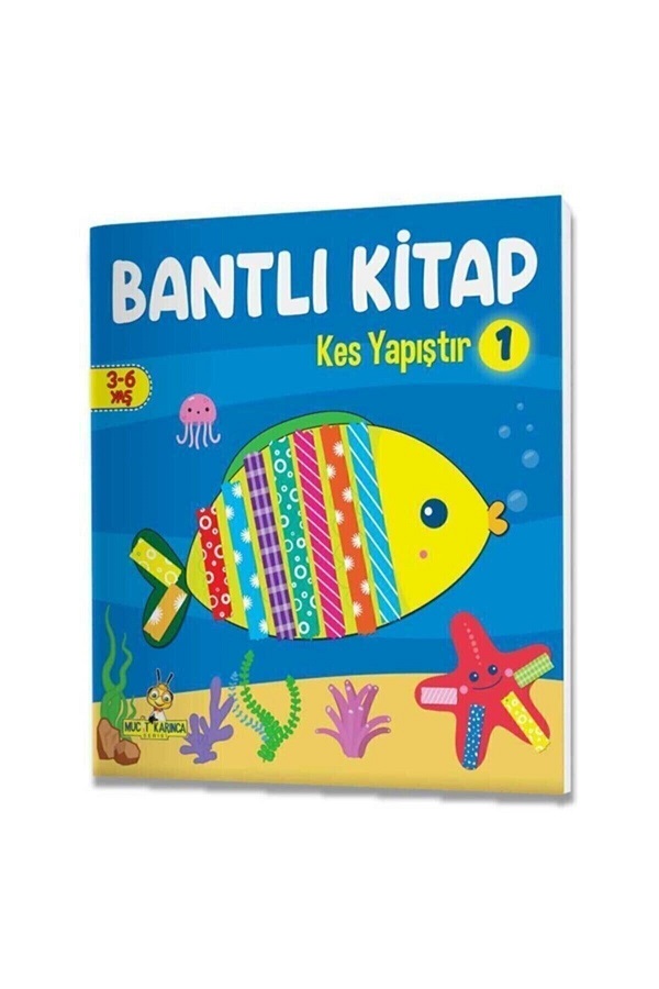 3-6 Yaş Kes Yapıştır / Bant-Makas / El Becerileri Seti (Makas ve Bant Hediyeli)