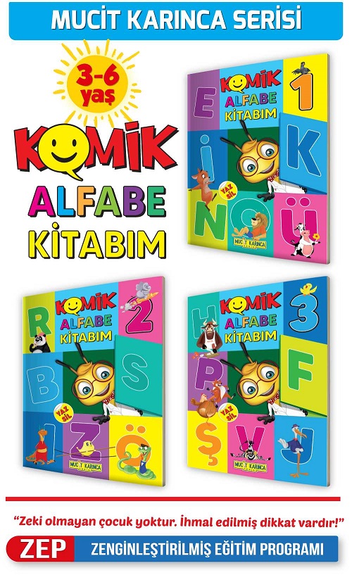 3-6 Yaş YAZ-SİL Komik Alfabe Kitabım