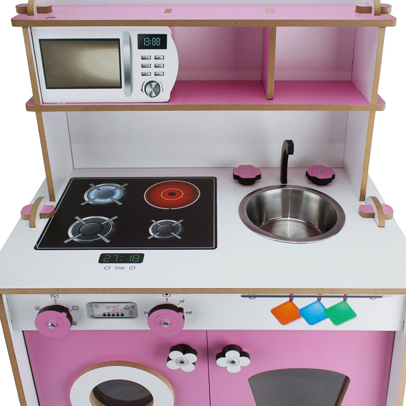 Ahşap Mutfak Takımı (Pembe)