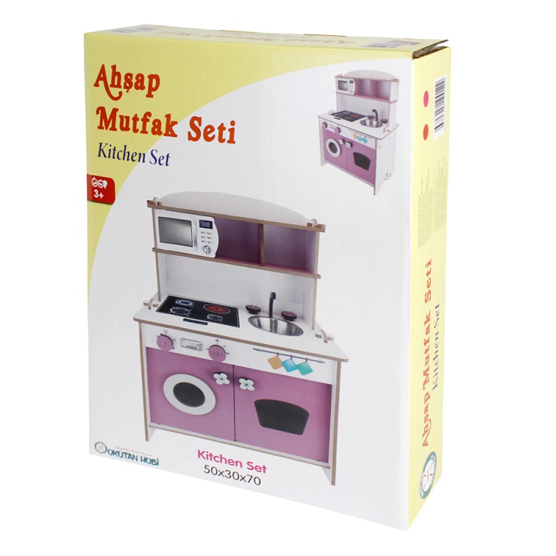 Ahşap Mutfak Takımı (Pembe)