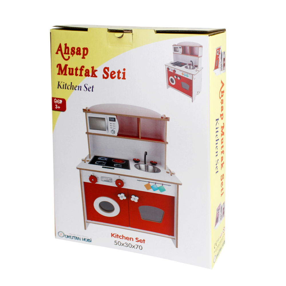 Ahşap Mutfak Takımı (Kırmızı)