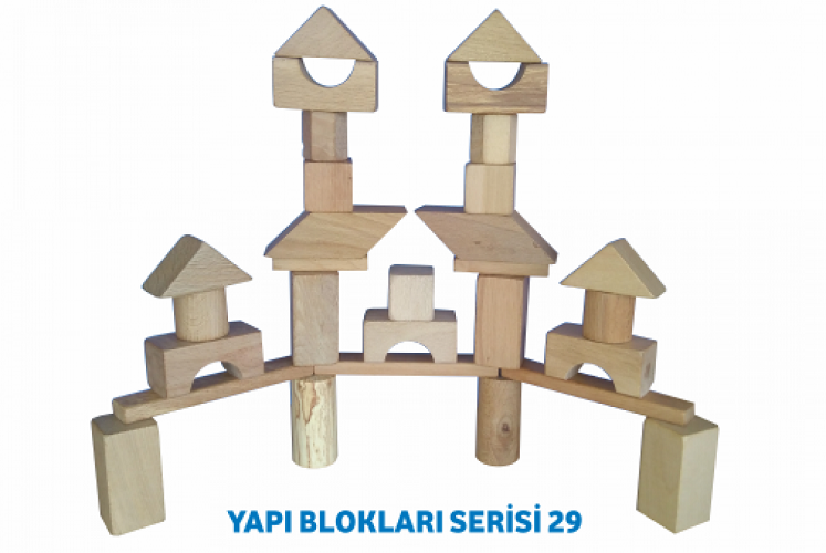 Ahşap Yapı Blokları 64 Parça