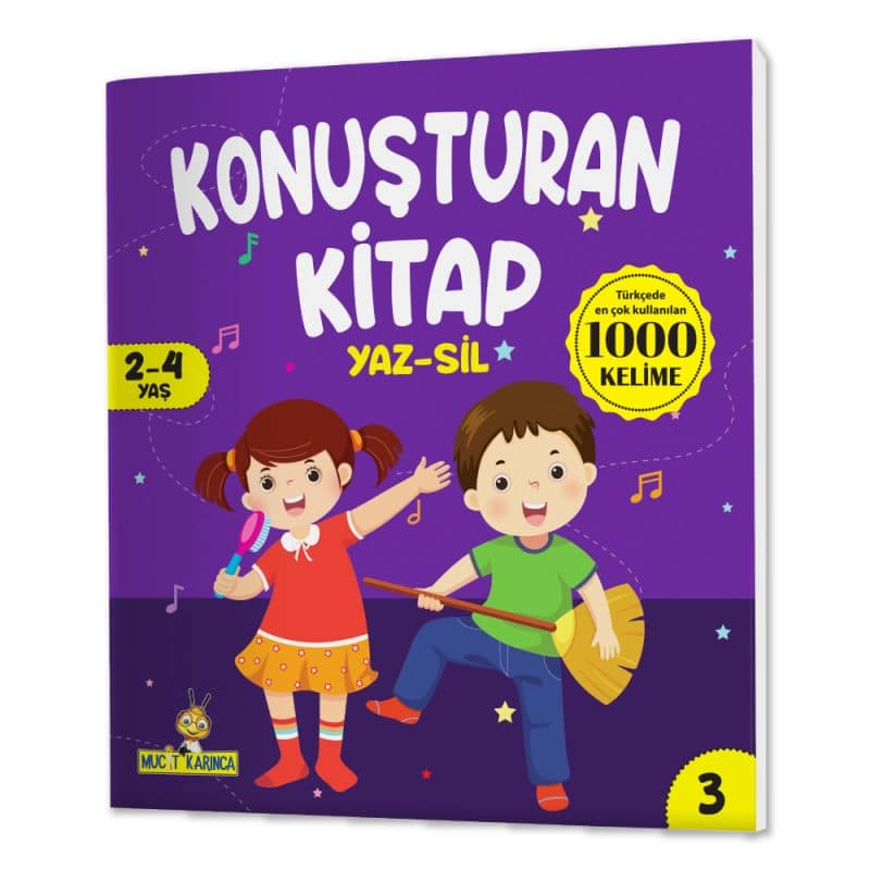 Konuşturan Kitap Serisi (2-4 Yaş) Yaz-Sil Kitaplar 3 Kitap