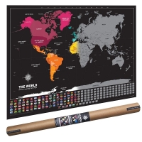 Bayraklı Kazıma Poster Dünya Haritası Scratch Map