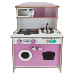 Ahşap Mutfak Takımı (Pembe)