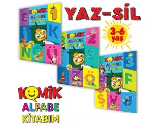 3-6 Yaş YAZ-SİL Komik Alfabe Kitabım