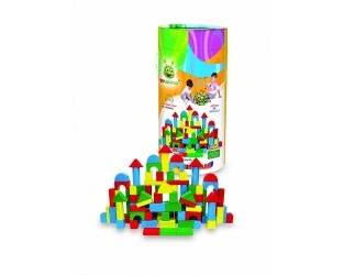 Woodoy Ahşap Bloklar 100 prç.- Renkli
