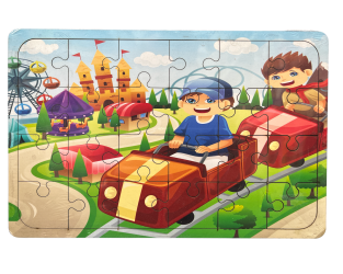 Ahşap Puzzle Hız Treni - 24 Parça