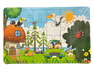 Ahşap Puzzle Kırmızı Doğa - 24 Parça