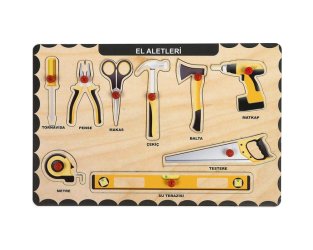 Ahşap Tutmalı Puzzle - El Aletleri