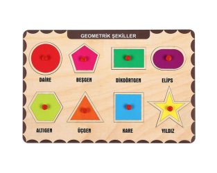 Ahşap Tutmalı Puzzle - Geometrik Şekiller