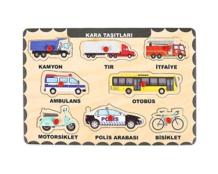 Ahşap Tutmalı Puzzle - Kara Taşıtları