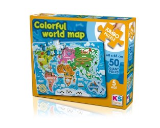 Colorful World Map Baby Puzzle 50 Pcs.