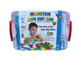 Geometrik Düğmeler İpe Geçirme  116 Parça