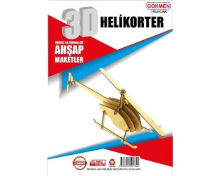 Helikopter - Ahşap 3d Maket
