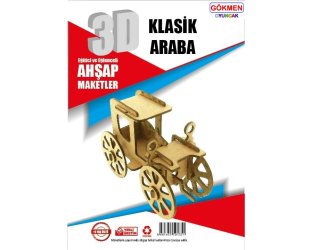 Klasik Araba - 3D Ahşap Maket