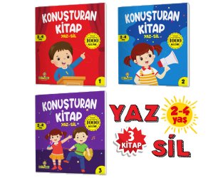 Konuşturan Kitap Serisi (2-4 Yaş) Yaz-Sil Kitaplar 3 Kitap