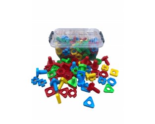 Somun Civata Vidalama Oyunu 88 Parça Pvc Kutuda