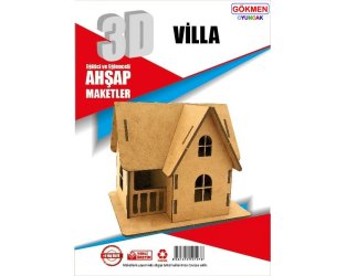 Villa Model - Ahşap 3d Maket