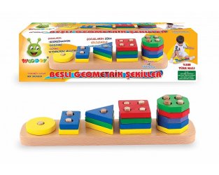 Woodoy Beşli Geometrik Şekil Geçirme