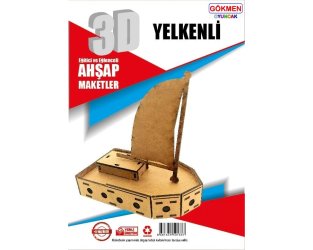 Yelkenli Model - Ahşap 3d Maket