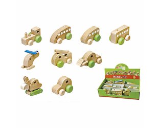 Hongji  Naturel Ahşap Arabalar 9 lu