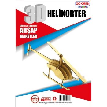 Helikopter - Ahşap 3d Maket