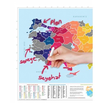 Türkiye Haritası Scratch Map Kazınılabilir 
