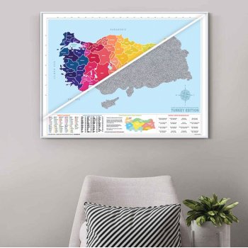 Türkiye Haritası Scratch Map Kazınılabilir 